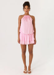 Parade Halter Mini Dress - Pink