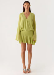 Solo In Soho Mini Dress - Lime