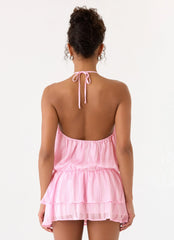 Parade Halter Mini Dress - Pink