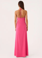 Samaria Halter Maxi Dress - Berry